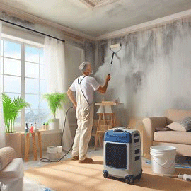 The use of a dehumidifier while painting speeds up the drying time